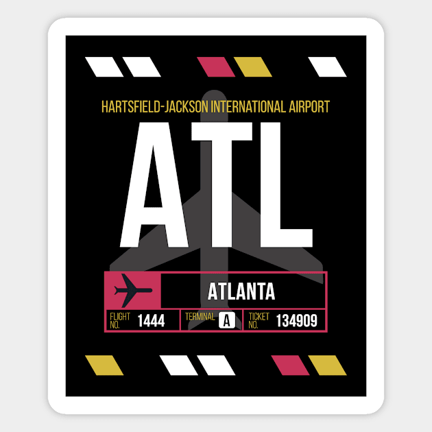 Atlanta (ATL) Airport Code Baggage Tag Magnet by SLAG_Creative